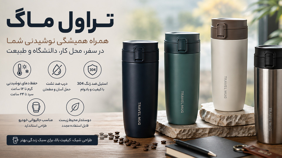 تراول ماگ چیست؟ راهنمای کامل خرید، مزایا، انواع و کاربردهای تراول ماگ
