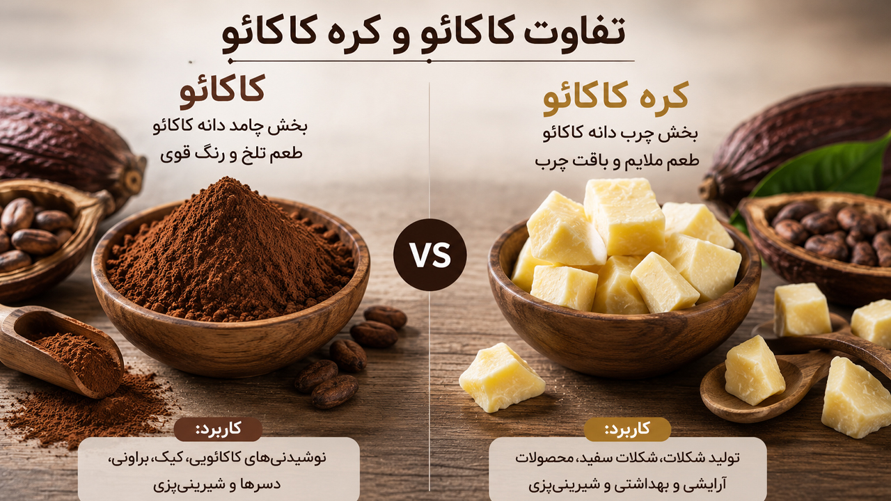 تفاوت کاکائو و کره کاکائو چیست؟ بررسی کامل کاربردها و ویژگی‌ها