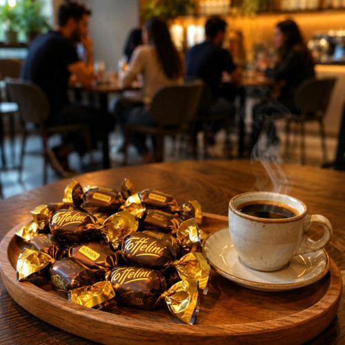 شکلات تافی تلخ خارجی مناسب پذیرایی و کنار قهوه
