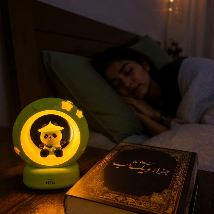 شب خواب مدل پاندا با چند حالت نور چراغ
