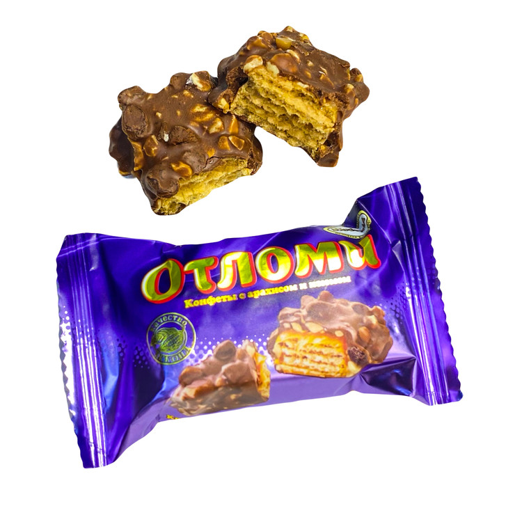 ویفر شکلاتی با مغز بادام زمینی و کارامل