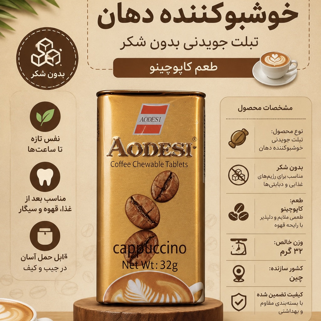 قرص قهوه آدوسی طعم کاپوچینو
