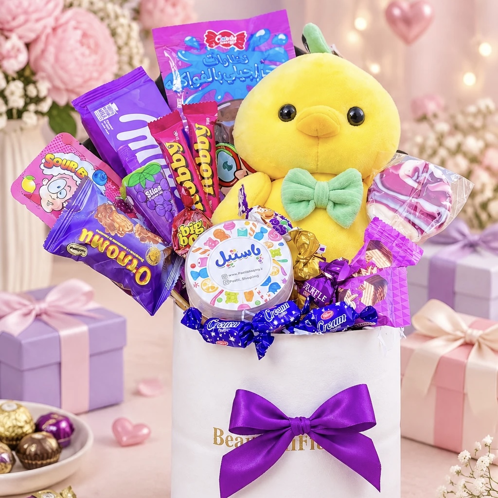 پک هدیه شکلات و عروسک برای ولنتاین